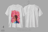 تیشرت سفید طرح دار – تیشرت طنز هنری ,"نفس بکش" اثر مادلن بلامور immage.ir