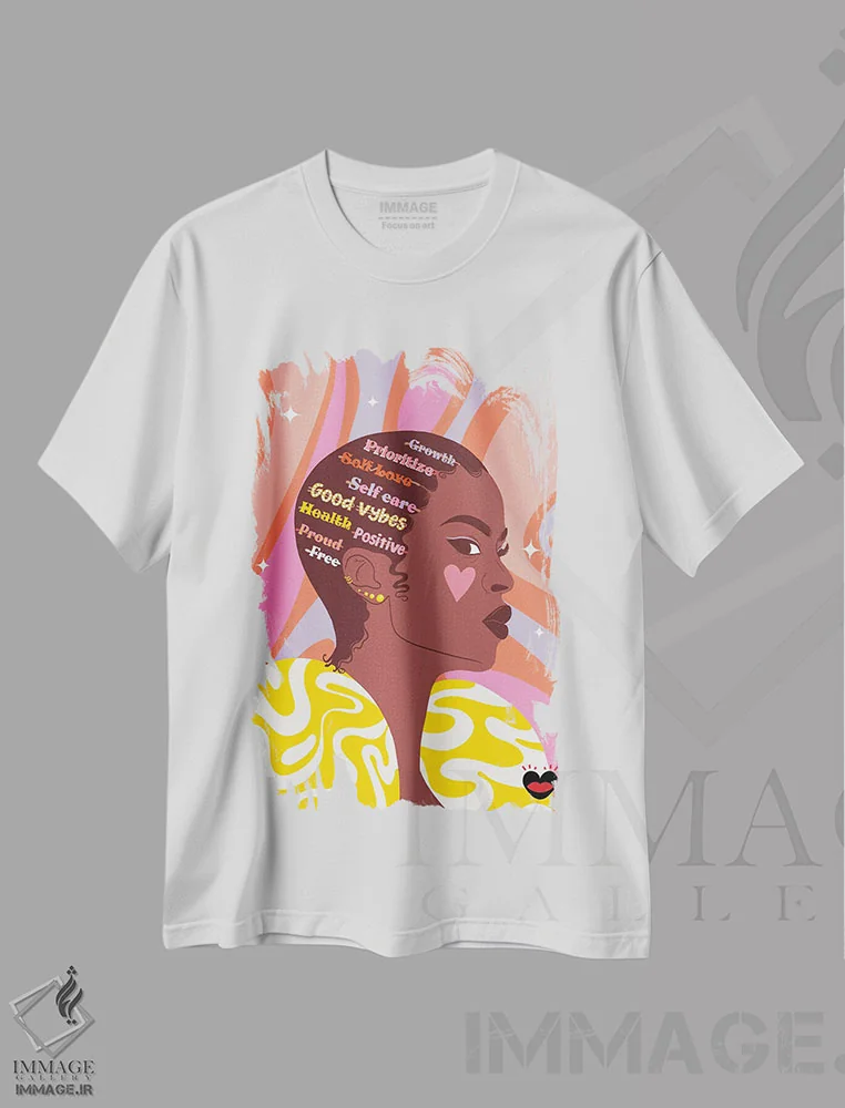 تیشرت سفید طرح دار – تیشرت انگیزشی ,"رشد" اثر مادلن بلامور فروشگاه ایماژ