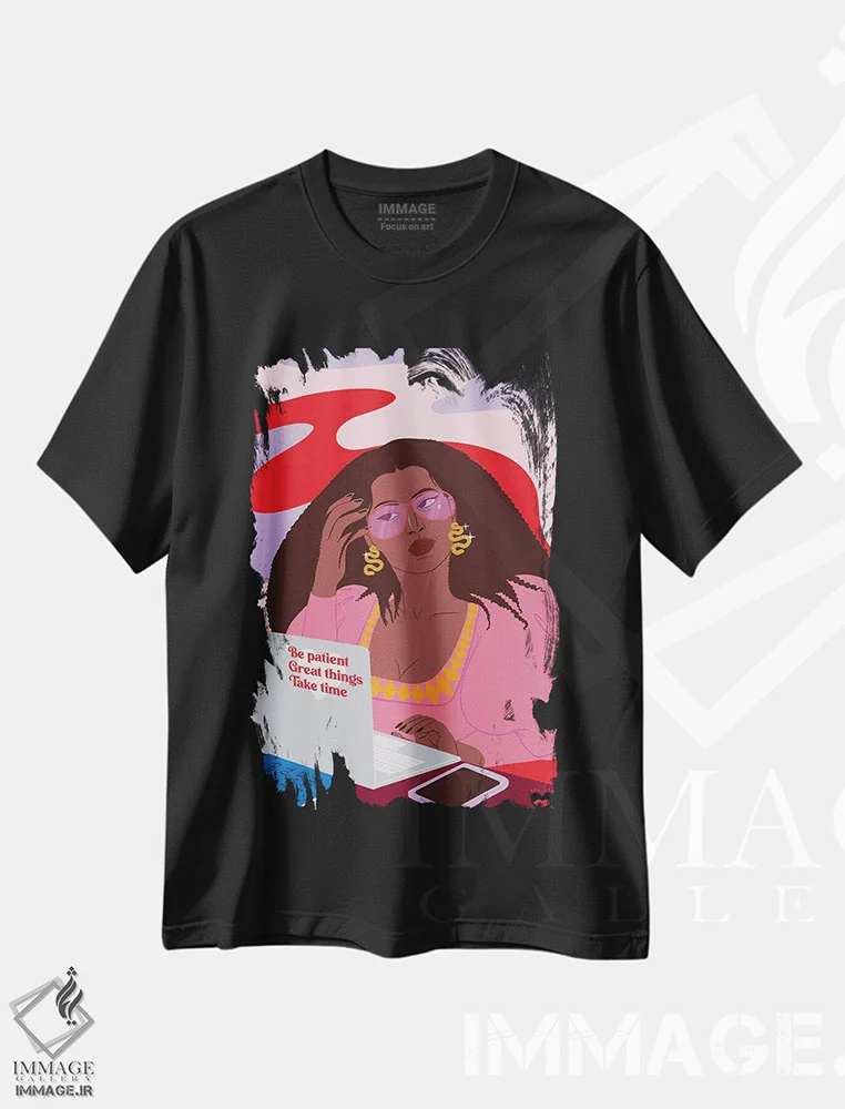 تیشرت مشکی طرح دار – تیشرت انگیزشی ,"سپاسگزار" اثر مادلن بلامور فروشگاه ایماژ