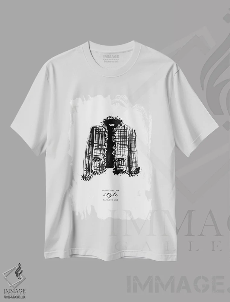 تیشرت سفید طرح دار – تیشرت مد ,"پارچه توید" اثر مرسدس لوپز چارّو immage.ir