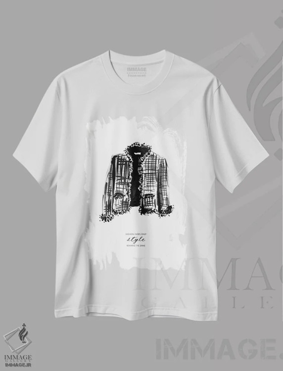 تیشرت سفید طرح دار – تیشرت مد ,"پارچه توید" اثر مرسدس لوپز چارّو immage.ir