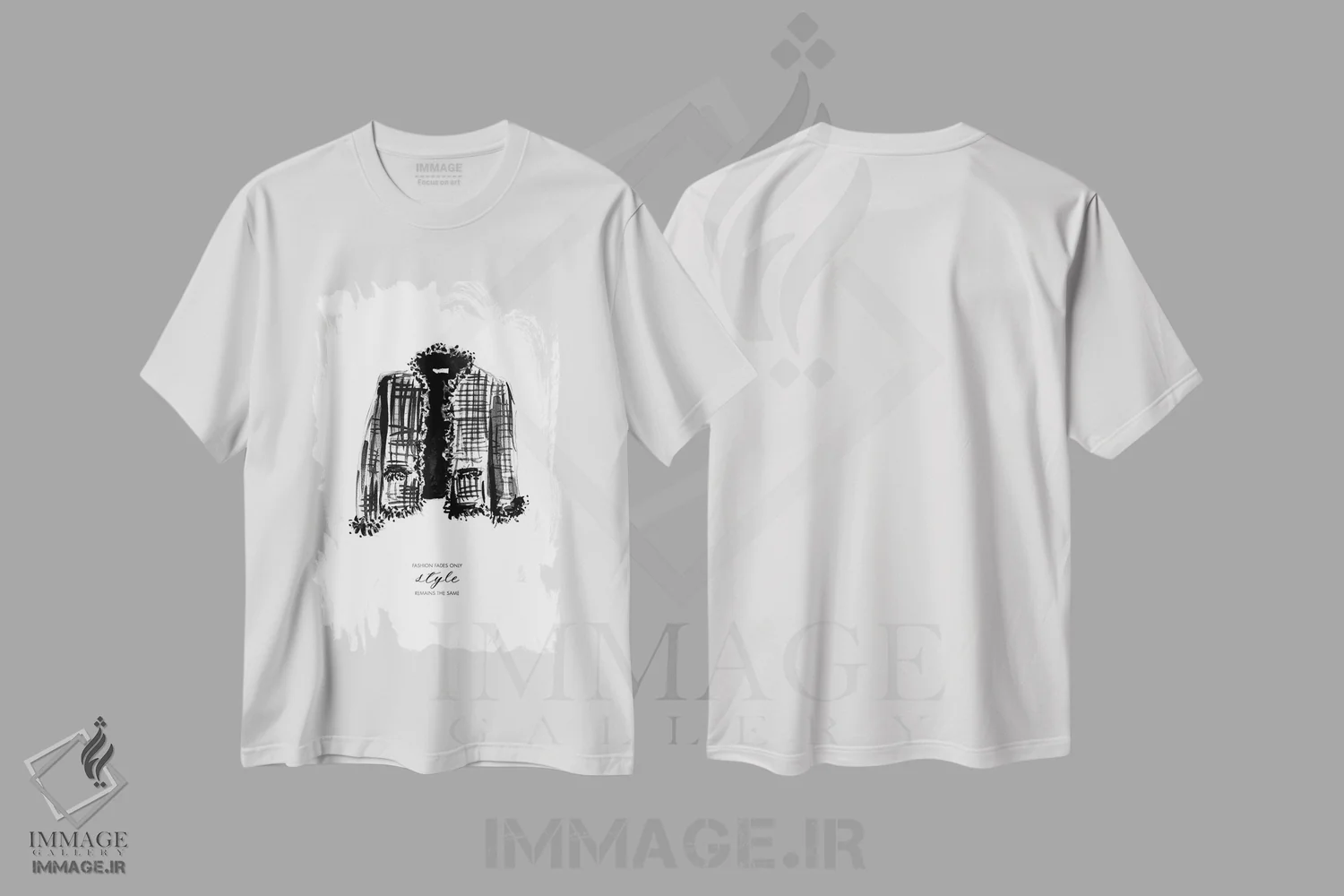 تیشرت سفید طرح دار – تیشرت مد ,"پارچه توید" اثر مرسدس لوپز چارّو immage.ir
