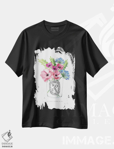 تیشرت مشکی طرح دار – تیشرت گلدار ,"گل های دیپتیک" اثر مرسدس لوپز چارّو فروشگاه ایماژ