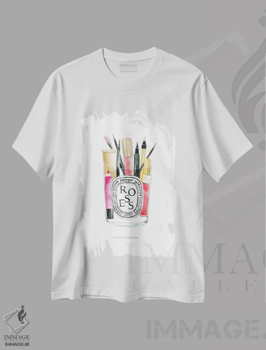 تیشرت سفید طرح دار – تیشرت مد ,"آرایش دیپتیک" اثر مرسدس لوپز چارّو فروشگاه ایماژ