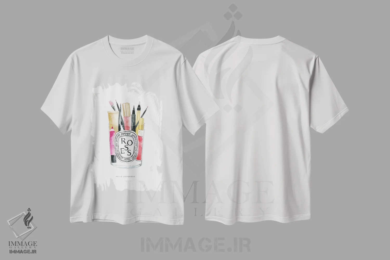 تیشرت سفید طرح دار – تیشرت مد ,"آرایش دیپتیک" اثر مرسدس لوپز چارّو فروشگاه ایماژ