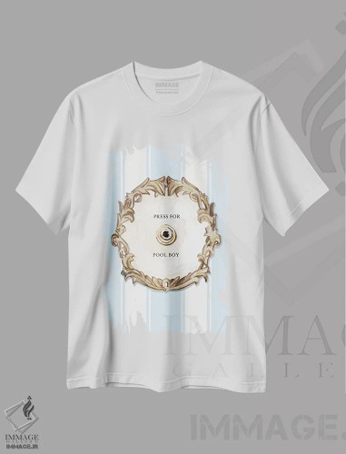 تیشرت سفید طرح دار – تیشرت شوخ طبع ,"برای پسر استخر فشار بده" اثر مرسدس لوپز چارّو فروشگاه ایماژ