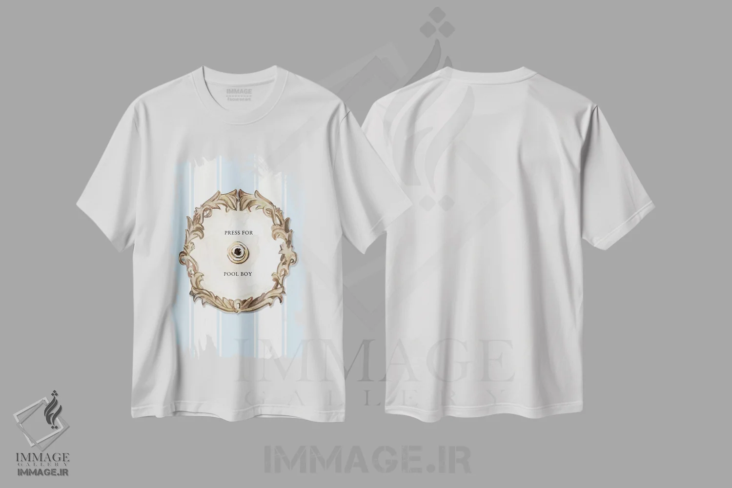 تیشرت سفید طرح دار – تیشرت شوخ طبع ,"برای پسر استخر فشار بده" اثر مرسدس لوپز چارّو فروشگاه ایماژ