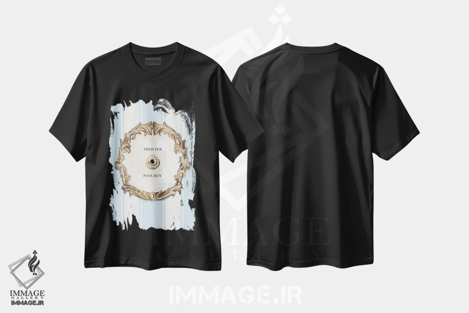 تیشرت مشکی طرح دار – تیشرت شوخ طبع ,"برای پسر استخر فشار بده" اثر مرسدس لوپز چارّو immage.ir