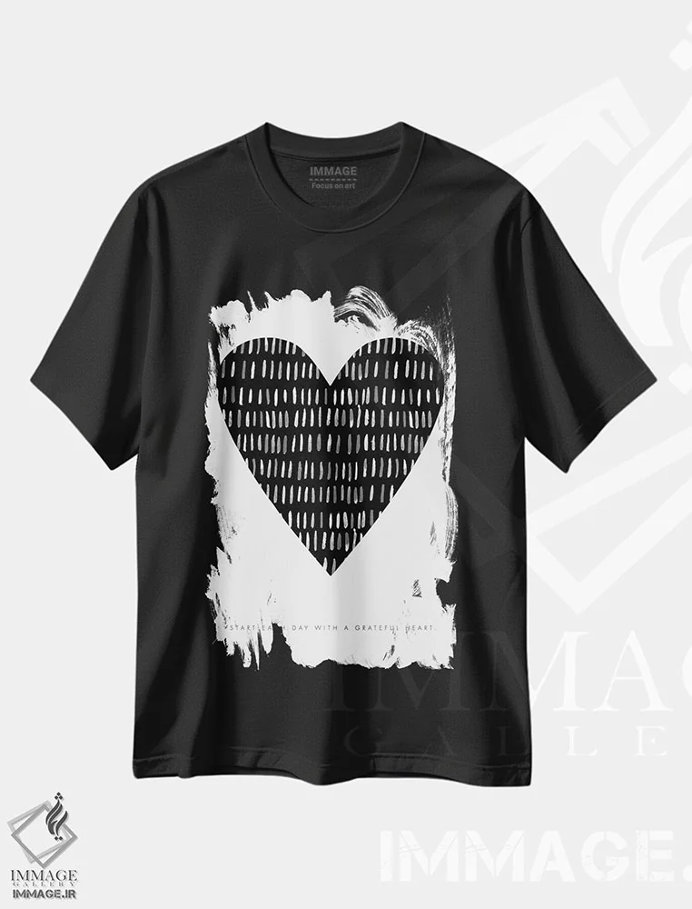 تیشرت مشکی طرح دار – تیشرت انگیزشی ,"هر روز را شروع کن" اثر مرسدس لوپز چارّو immage.ir