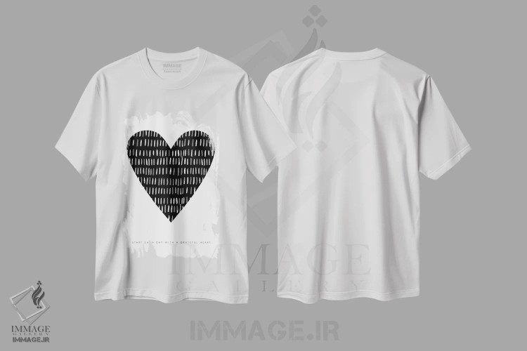 تیشرت سفید طرح دار – تیشرت انگیزشی ,"هر روز را شروع کن" اثر مرسدس لوپز چارّو فروشگاه ایماژ