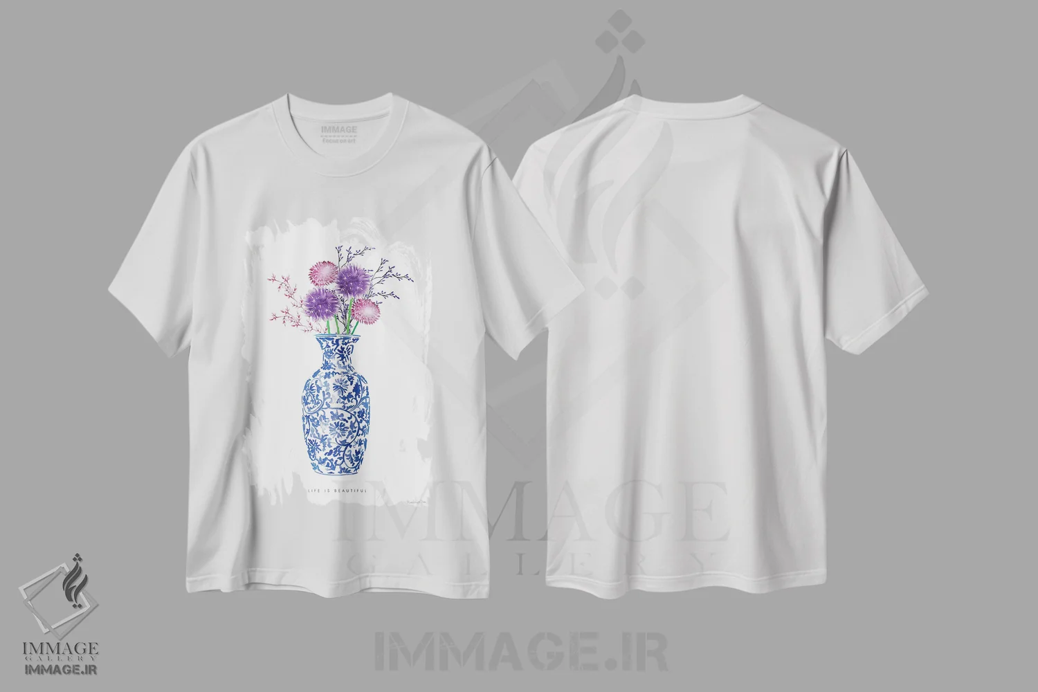 تیشرت سفید طرح دار – تیشرت هنری ,"سبک چینی شماره " اثر مرسدس لوپز چارّو immage.ir
