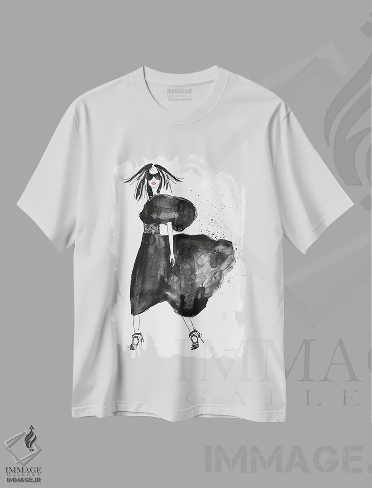 تیشرت سفید طرح دار – تیشرت مد زنانه ,"مد محله بالا I" اثر مرسدس لوپز چارّو فروشگاه ایماژ