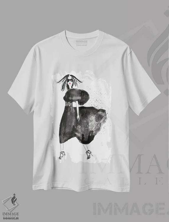 تیشرت سفید طرح دار – تیشرت مد زنانه ,"مد محله بالا I" اثر مرسدس لوپز چارّو فروشگاه ایماژ