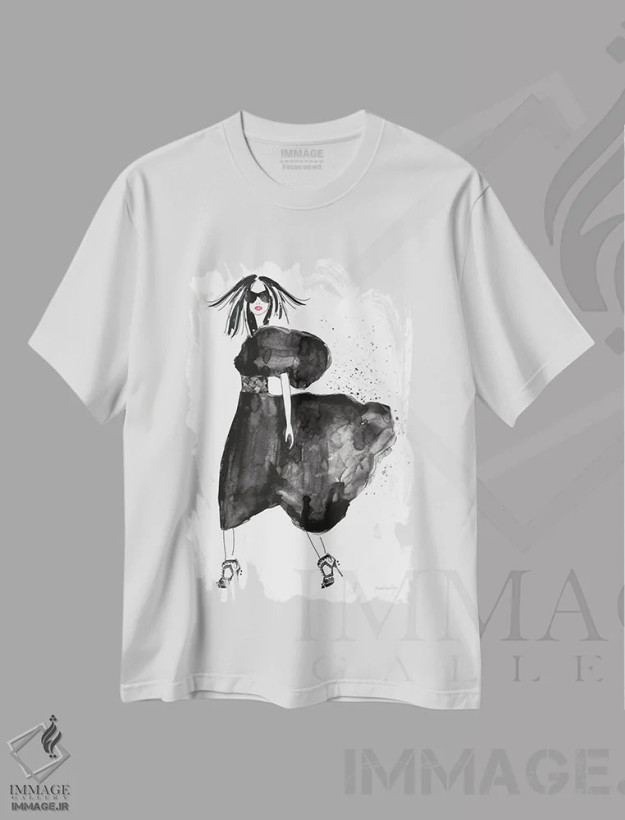 تیشرت سفید طرح دار – تیشرت مد زنانه ,"مد محله بالا I" اثر مرسدس لوپز چارّو فروشگاه ایماژ