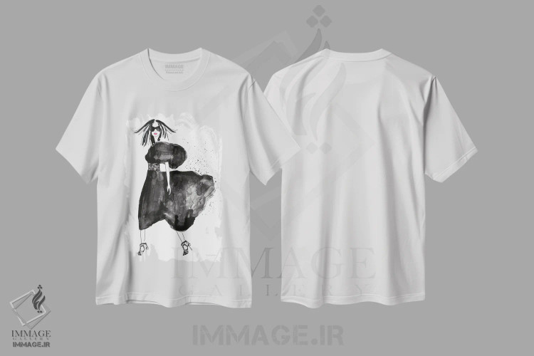 تیشرت سفید طرح دار – تیشرت مد زنانه ,"مد محله بالا I" اثر مرسدس لوپز چارّو فروشگاه ایماژ