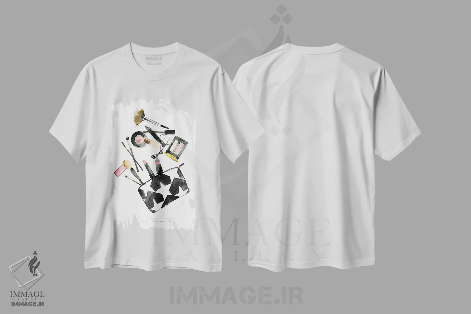 تیشرت سفید طرح دار – تیشرت فانتزی زیبایی ,"بیدار شو و آرایش کن" اثر مرسدس لوپز چارّو فروشگاه ایماژ