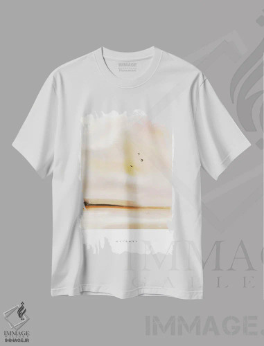 تیشرت سفید طرح دار – تیشرت سفر ,"فرار" اثر مرسدس لوپز چارّو فروشگاه ایماژ