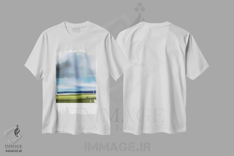 تیشرت سفید طرح دار – تیشرت طبیعت ,"بعد از باران" اثر مرسدس لوپز چارّو immage.ir