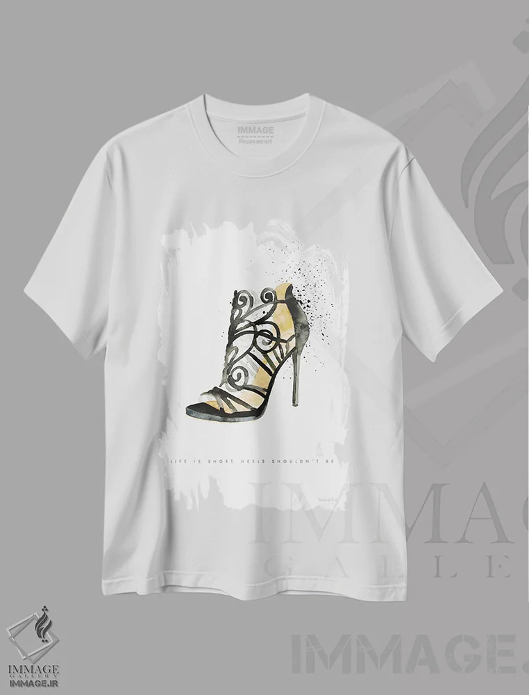 تیشرت سفید طرح دار – تیشرت مد ,"سبک استیلتو II" اثر مرسدس لوپز چارّو فروشگاه ایماژ