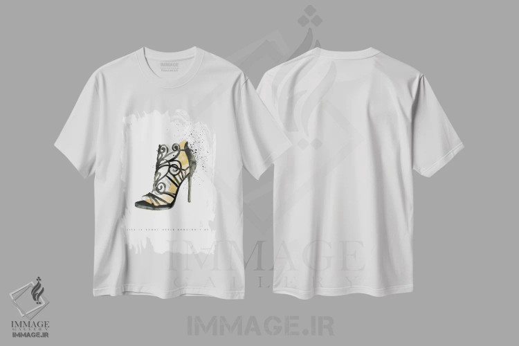 تیشرت سفید طرح دار – تیشرت مد ,"سبک استیلتو II" اثر مرسدس لوپز چارّو فروشگاه ایماژ