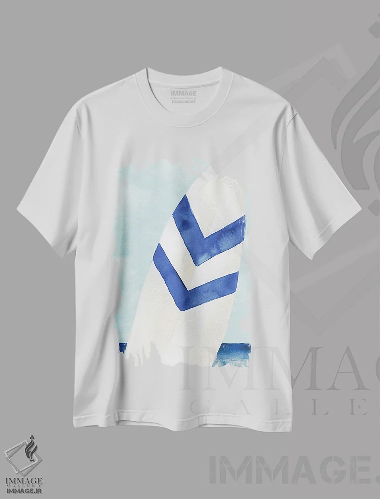 تیشرت سفید طرح دار – تیشرت اسپرت ,"موج سواری و آفتاب II" اثر مرسدس لوپز چارّو immage.ir
