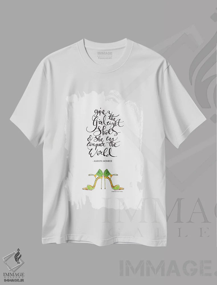 تیشرت سفید طرح دار – تیشرت زنانه ,"به دختری بده" اثر مرسدس لوپز چارّو فروشگاه ایماژ