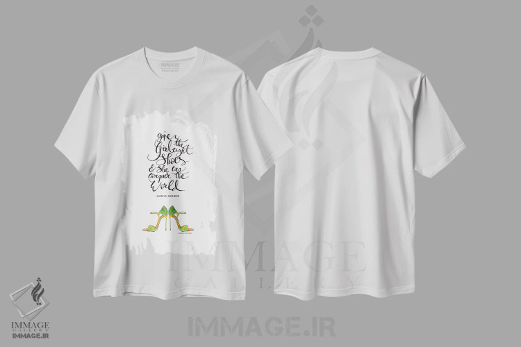 تیشرت سفید طرح دار – تیشرت زنانه ,"به دختری بده" اثر مرسدس لوپز چارّو فروشگاه ایماژ