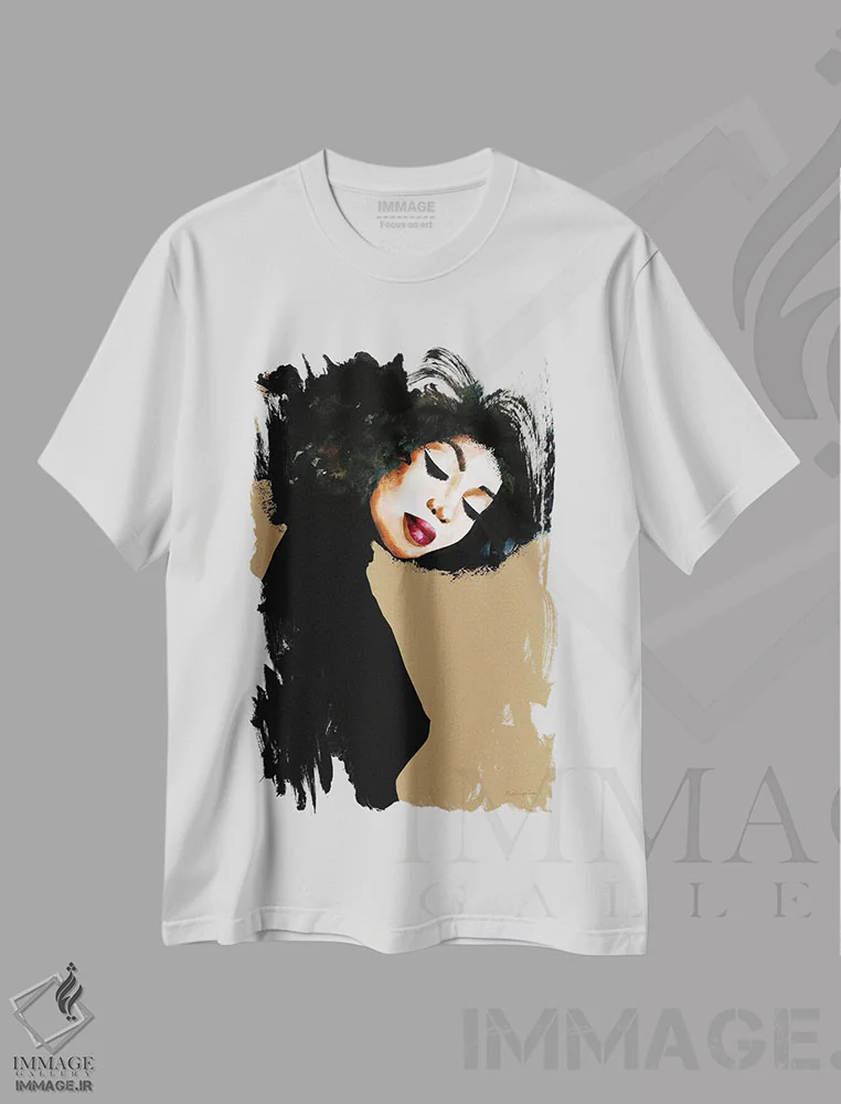 تیشرت سفید طرح دار – تیشرت هنری زنانه ,"روح" اثر مرسدس لوپز چارّو فروشگاه ایماژ