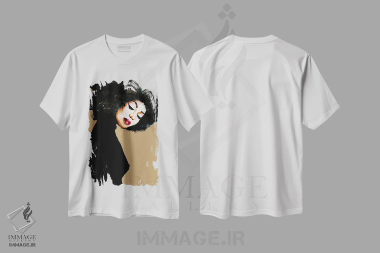 تیشرت سفید طرح دار – تیشرت هنری زنانه ,"روح" اثر مرسدس لوپز چارّو فروشگاه ایماژ