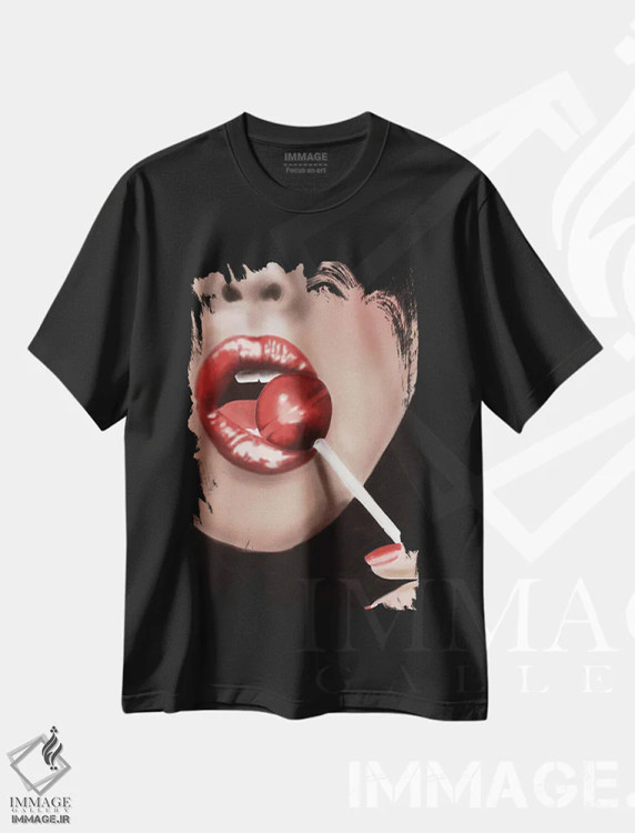 تیشرت مشکی طرح دار – تیشرت فانتزی ,"من آن را لیسیدم پس مال من است" اثر مرسدس لوپز چارّو immage.ir