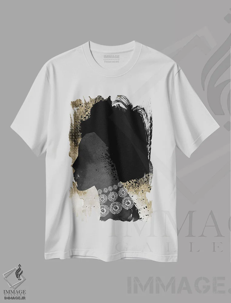 تیشرت سفید طرح دار – تیشرت هنر آفریقایی ,"زن آفریقایی با موهای افرو" اثر مرسدس لوپز چارّو immage.ir