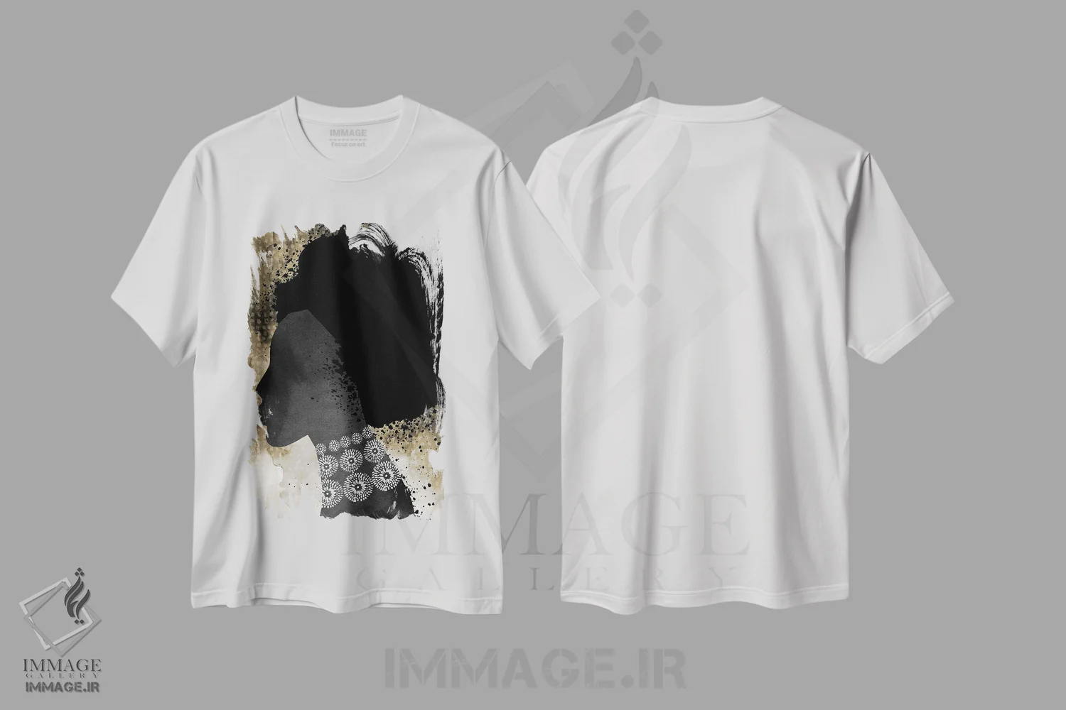 تیشرت سفید طرح دار – تیشرت هنر آفریقایی ,"زن آفریقایی با موهای افرو" اثر مرسدس لوپز چارّو immage.ir