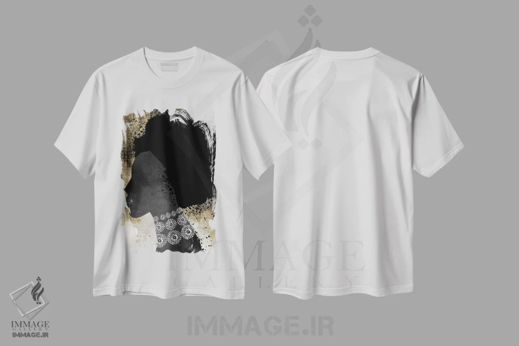 تیشرت سفید طرح دار – تیشرت هنر آفریقایی ,"زن آفریقایی با موهای افرو" اثر مرسدس لوپز چارّو immage.ir