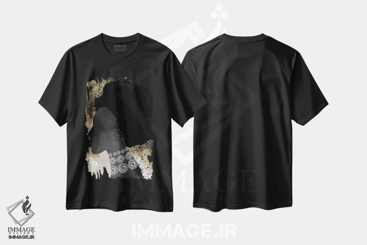 تیشرت مشکی طرح دار – تیشرت هنر آفریقایی ,"زن آفریقایی با موهای افرو" اثر مرسدس لوپز چارّو فروشگاه ایماژ