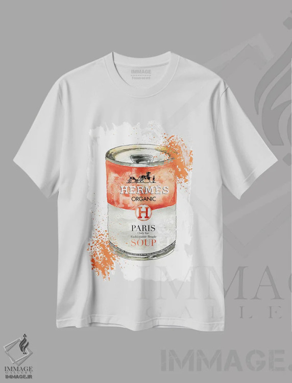 تیشرت سفید طرح دار – تیشرت پاپ آرت ,"سوپ هرمس" اثر مرسدس لوپز چارّو فروشگاه ایماژ
