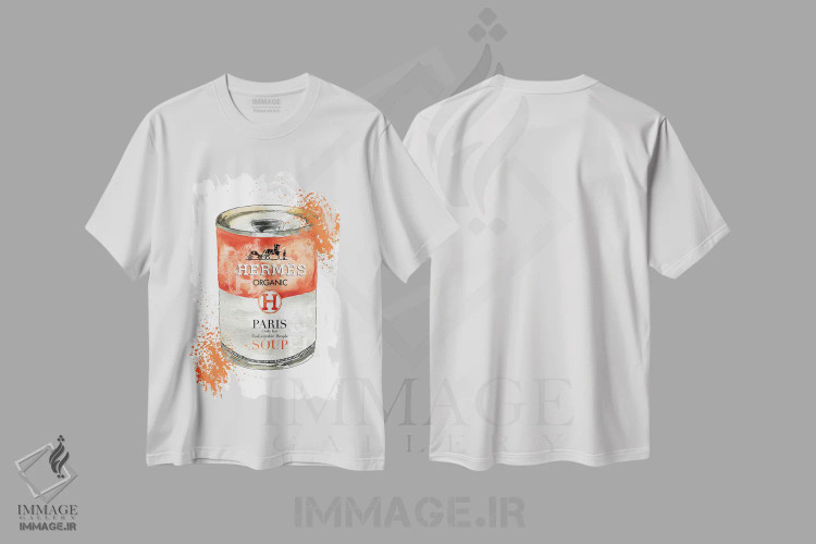 تیشرت سفید طرح دار – تیشرت پاپ آرت ,"سوپ هرمس" اثر مرسدس لوپز چارّو فروشگاه ایماژ