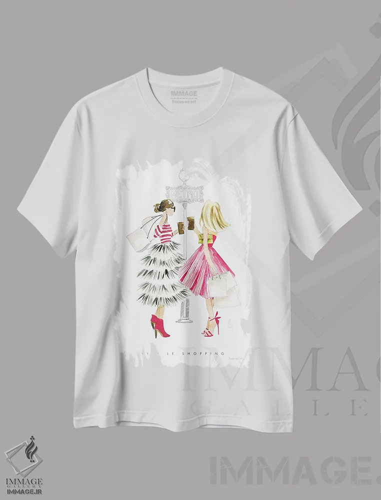 تیشرت سفید طرح دار – تیشرت مد ,"دوست های دختر پاریس II" اثر مرسدس لوپز چارّو immage.ir