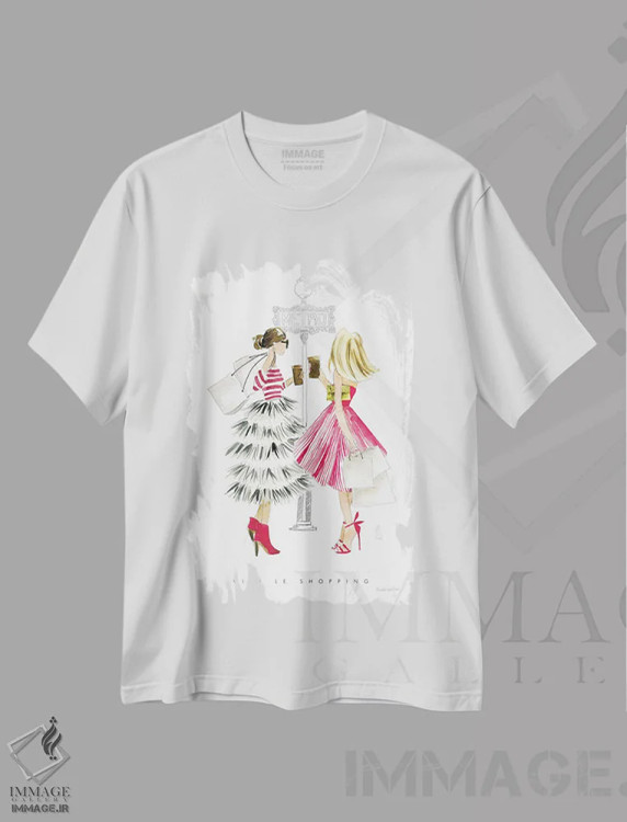 تیشرت سفید طرح دار – تیشرت مد ,"دوست های دختر پاریس II" اثر مرسدس لوپز چارّو immage.ir