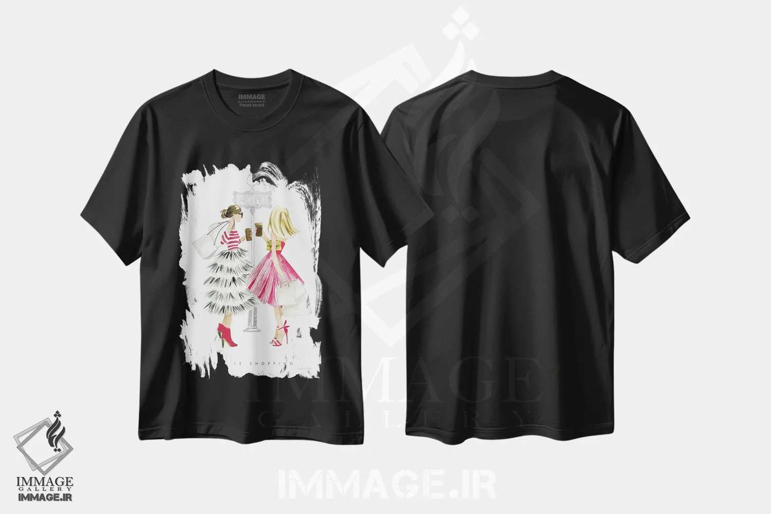 تیشرت مشکی طرح دار – تیشرت مد ,"دوست های دختر پاریس II" اثر مرسدس لوپز چارّو فروشگاه ایماژ