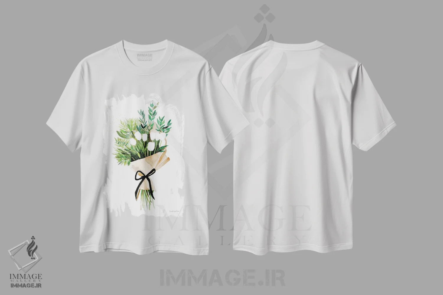 تیشرت سفید طرح دار – تیشرت گلدار ,"لاله های سفید" اثر مرسدس لوپز چارّو immage.ir