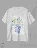 تیشرت سفید طرح دار – تیشرت گیاهان ,"گل قاصدک چینی II رنگ پریدگی" اثر مرسدس لوپز چارّو فروشگاه ایماژ