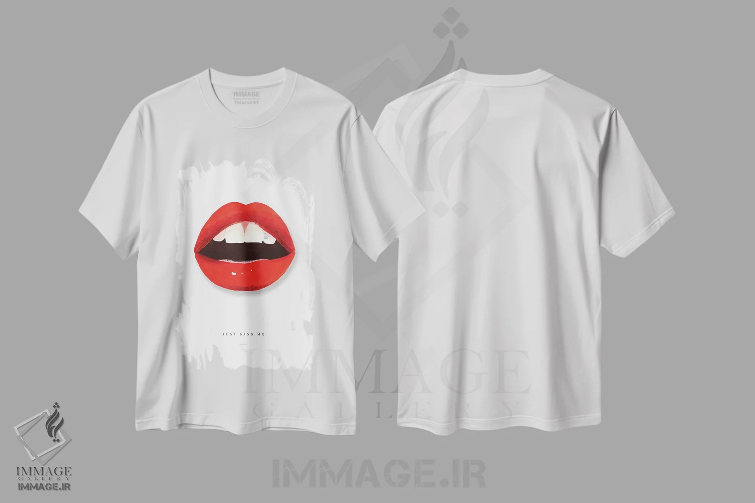 تیشرت سفید طرح دار – تیشرت فانتزی ,"بوسم کن" اثر مرسدس لوپز چارّو فروشگاه ایماژ