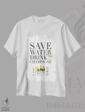 تیشرت سفید طرح دار – تیشرت طنزآمیز ,"آب را ذخیره کن" اثر مرسدس لوپز چارّو فروشگاه ایماژ