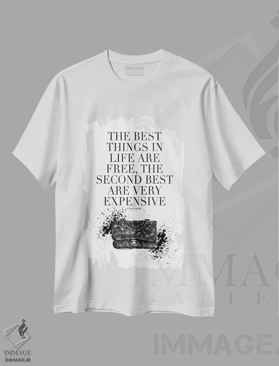 تیشرت سفید طرح دار – تیشرت برند شنل ,"بهترین چیزها کوکو" اثر مرسدس لوپز چارّو فروشگاه ایماژ