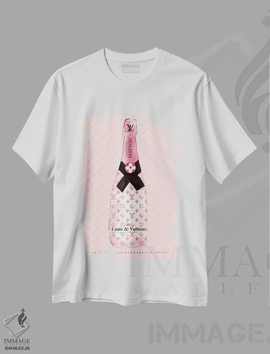 تیشرت سفید طرح دار – تیشرت فشن ,"شامپاین لوییس ویتون" اثر مرسدس لوپز چارّو فروشگاه ایماژ