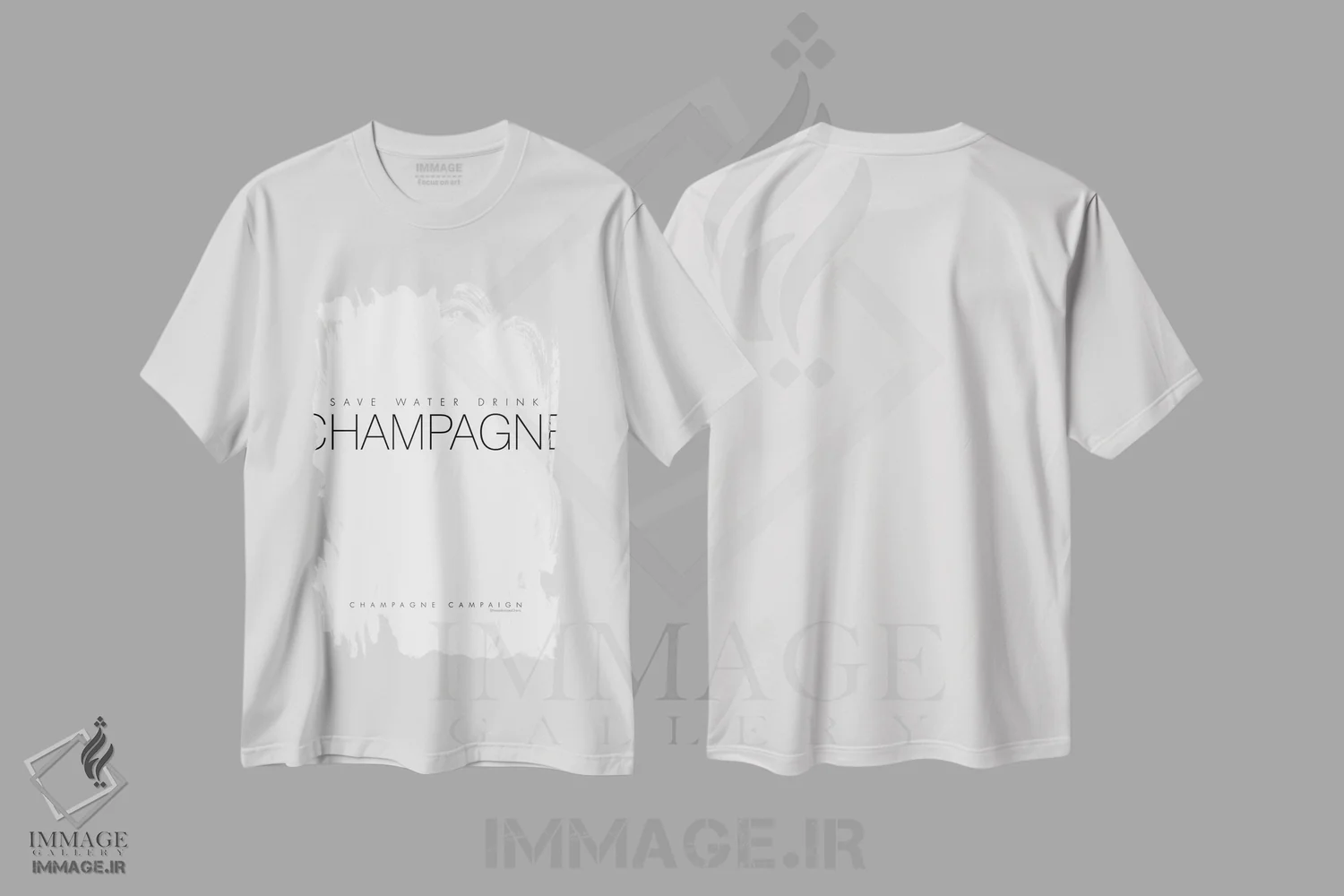 تیشرت سفید طرح دار – تیشرت تایپوگرافی ,"تایپوگرافی صرفه جویی در آب" اثر مرسدس لوپز چارّو immage.ir