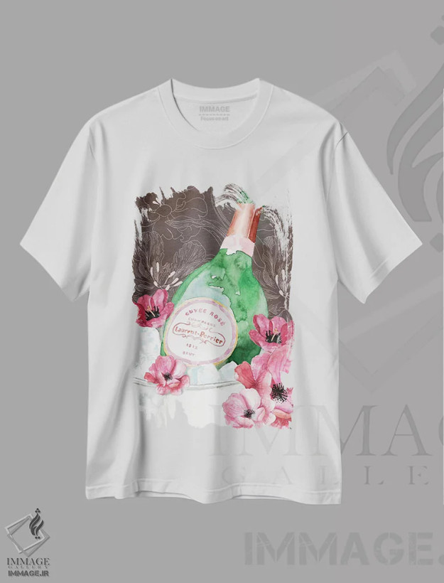 تیشرت سفید طرح دار – تیشرت هنری ,"گل های لورن پریه" اثر مرسدس لوپز چارّو فروشگاه ایماژ