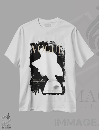 تیشرت سفید طرح دار – تیشرت هنری ,"آدری ووگ" اثر مرسدس لوپز چارّو فروشگاه ایماژ