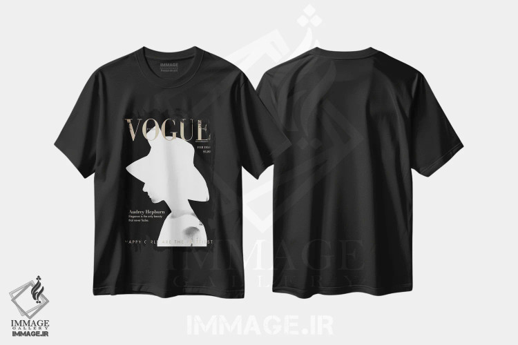 تیشرت مشکی طرح دار – تیشرت هنری ,"آدری ووگ" اثر مرسدس لوپز چارّو immage.ir