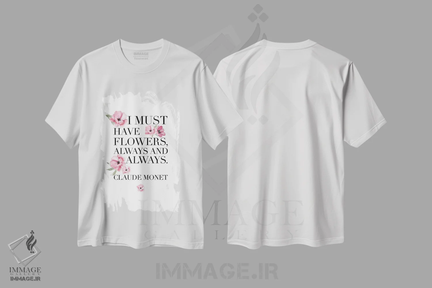 تیشرت سفید طرح دار – تیشرت فانتزی ,من باید گل داشته باشم اثر مرسدس لوپز چارّو immage.ir